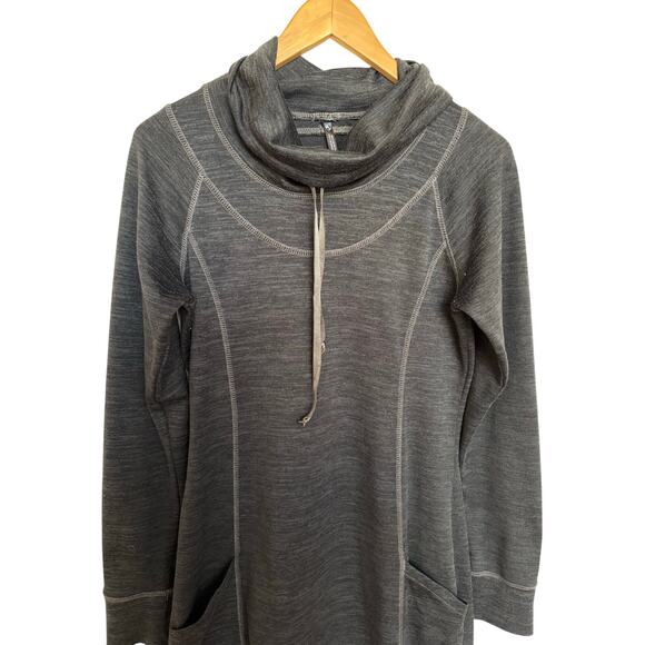Kuhl Lea Cowl Neck Sweater Dress Women’s Size M Dark Gray Stretch Pockets 4209 - Picture 6 of 10